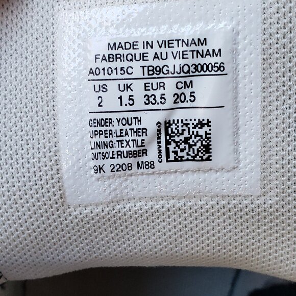 EUC CTAS Converse leather Eva Lift Jet Black A01015C (Youth 2) KICKS - Picture 3 of 9